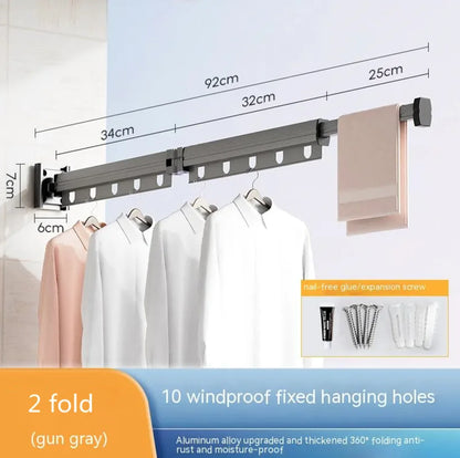Retractable Aluminum Suction Cup Clothes Hanger by Anti Spier