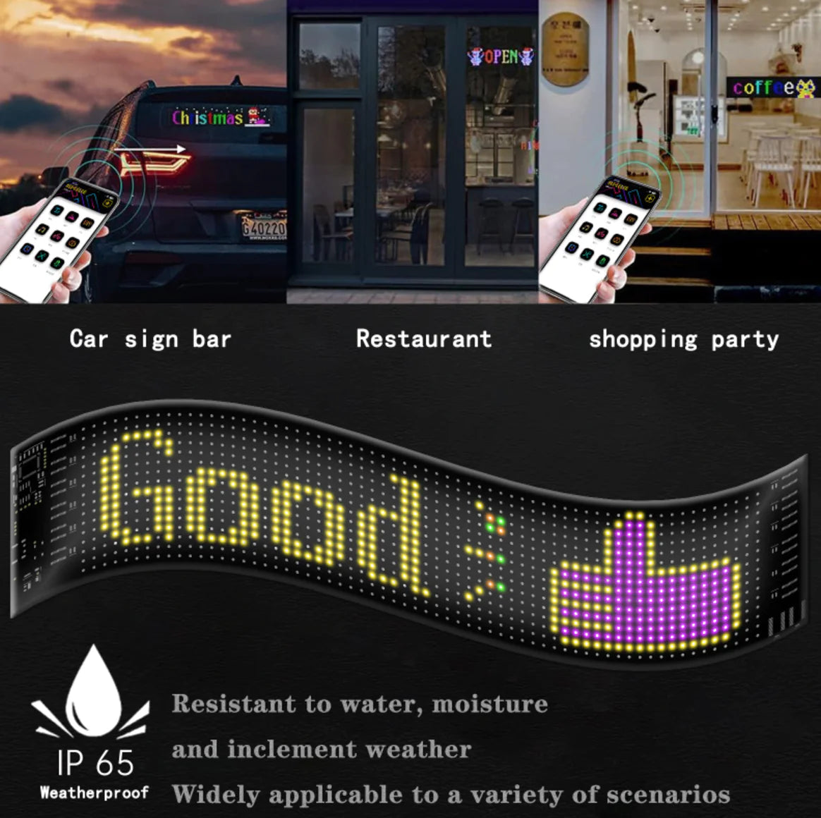 LED RGB Flexible Car Advertising Screen by Anti Spier