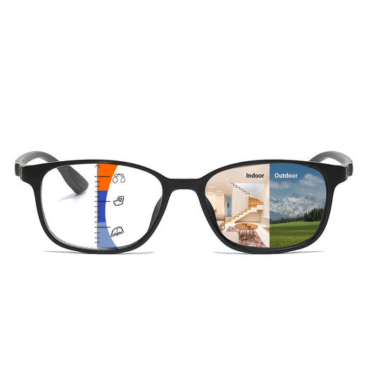 Photochromic Multifocus Reading Glasses TR90 Blue Light Blocking Sunglasses Lightweight Progressive Multifocus Men by Anti Spier