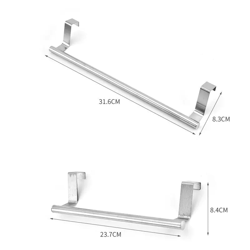 Stainless Steel Single Rod Towel Rack for Cabinet Doors by Anti Spier