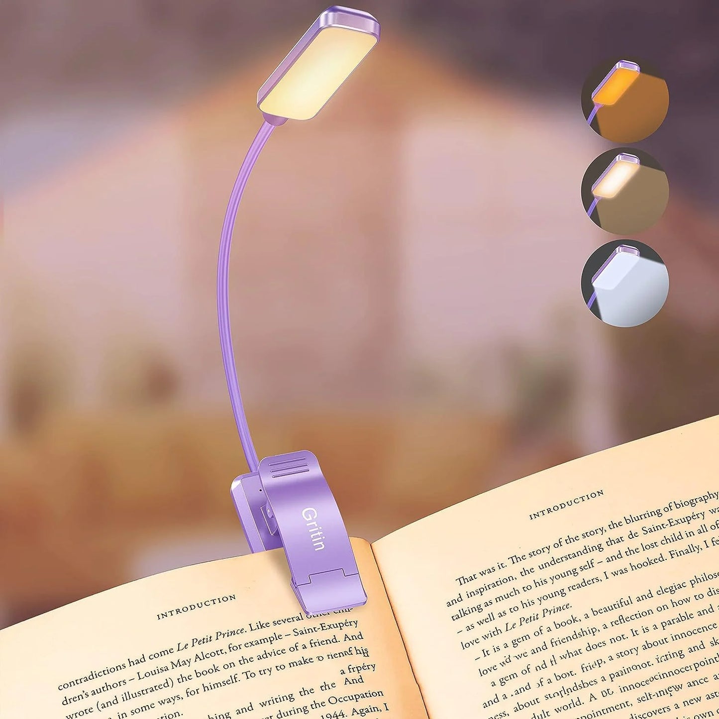 Minimalist LED Rechargeable Book Light by Anti Spier