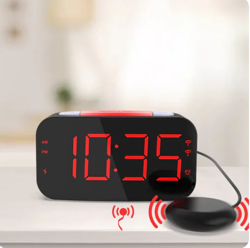 LED Digital Vibrating Alarm Clock for Heavy Sleepers by Anti Spier