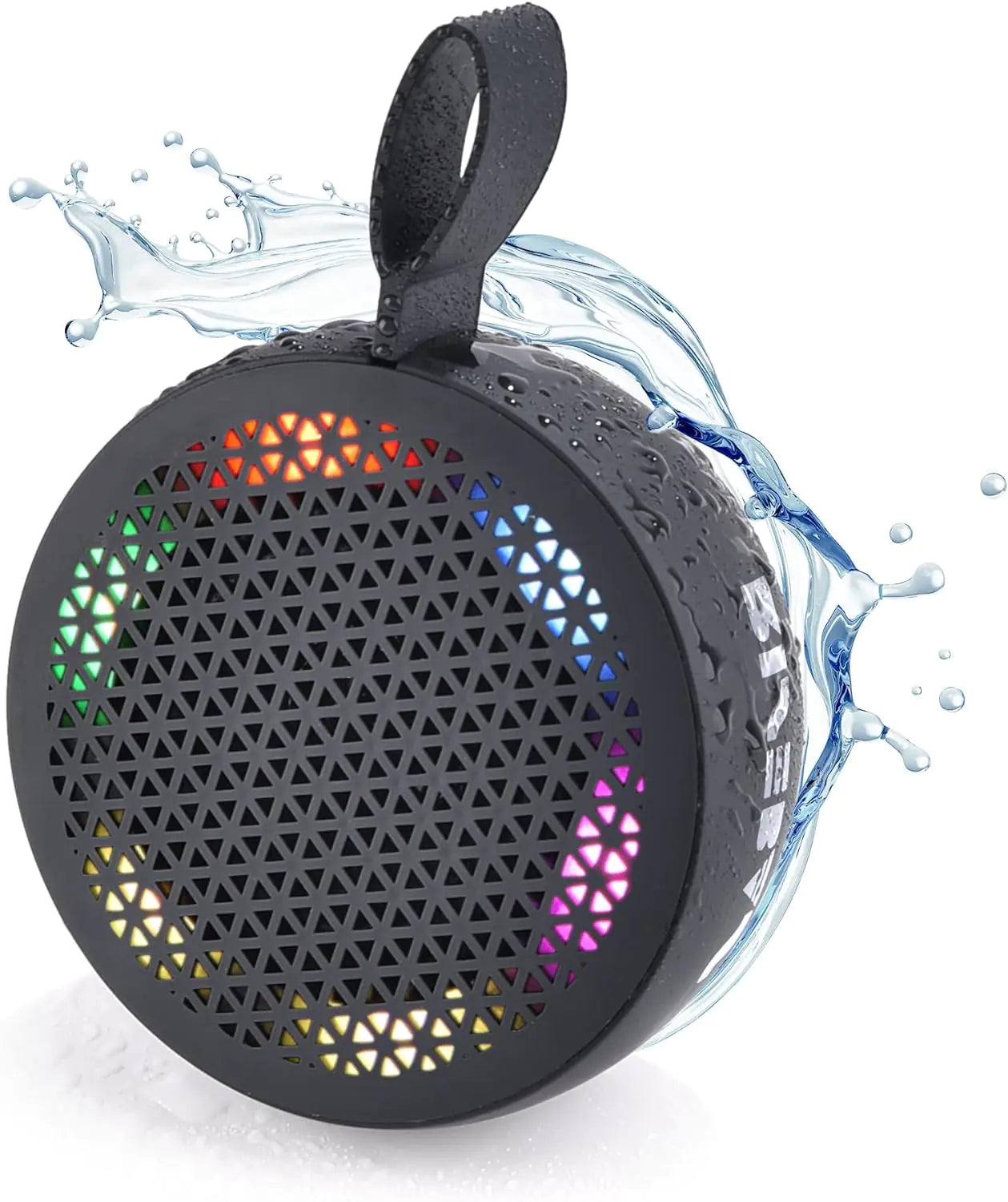 RISEBASS Water Resistant Bluetooth Shower Speaker, Handsfree Portable Speakerphone Control Buttons with LED Light, True Wireless Stereo for Bathroom, Kitchen, Hiking, Kayak, Beach, Gifts by Anti Spier