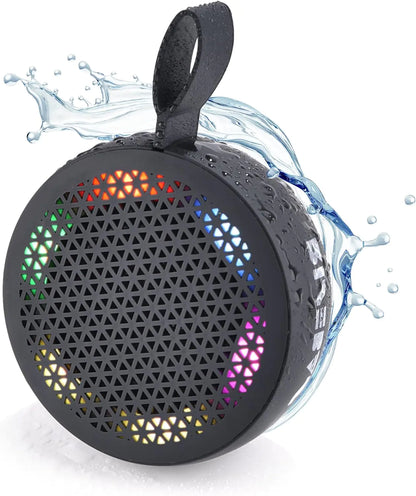 RISEBASS Water Resistant Bluetooth Shower Speaker, Handsfree Portable Speakerphone Control Buttons with LED Light, True Wireless Stereo for Bathroom, Kitchen, Hiking, Kayak, Beach, Gifts by Anti Spier