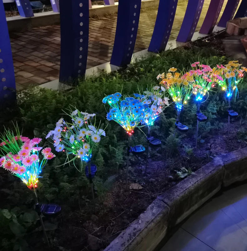 Solar Garden Lights LED Flower Stake Lamp Outdoor Yard Waterproof Patio Decor by Anti Spier