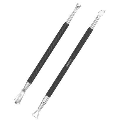 Cuticle Pusher Nail Polish Remover Stainless Steel Manicure Tool Set Gel Nail Polish Peeler Scraper Nail Cleaner Pedicure Kit for Fingernail and Toenail, opove P1, Matter Black… Buy X7 Get This 90% Off by Anti Spier