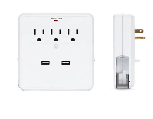 NEW! Classic Combo Wall Adapter W/3 AC Outlets W/Surge Protection And Dual USB Ports To Charge Your Gadgets by Anti Spier
