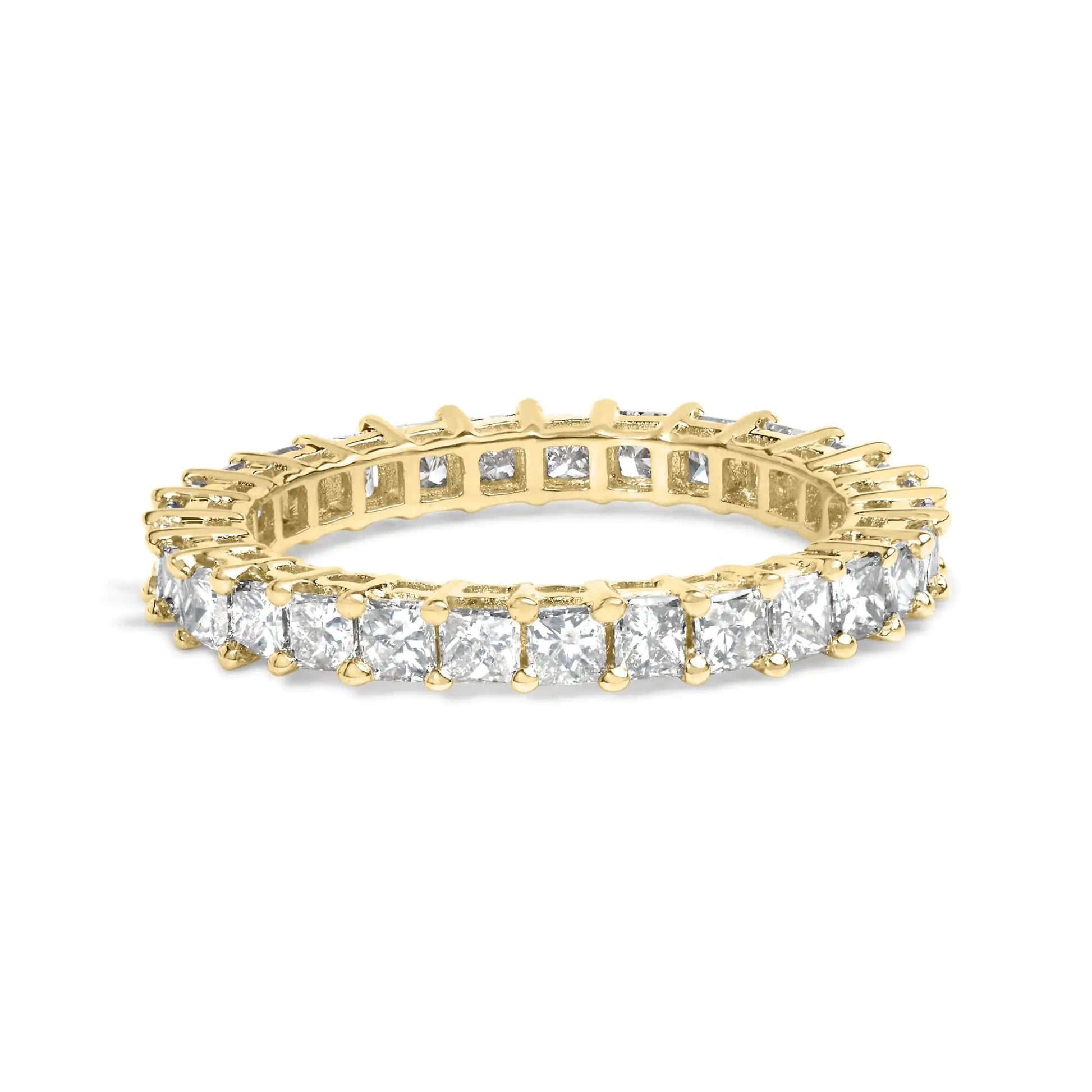 14K Yellow Gold 2.00 Cttw Shared Prong Set Princess Cut Diamond Eternity Band Ring (J-K Color, SI1-SI2 Clarity) - Ring Size 7 by Anti Spier
