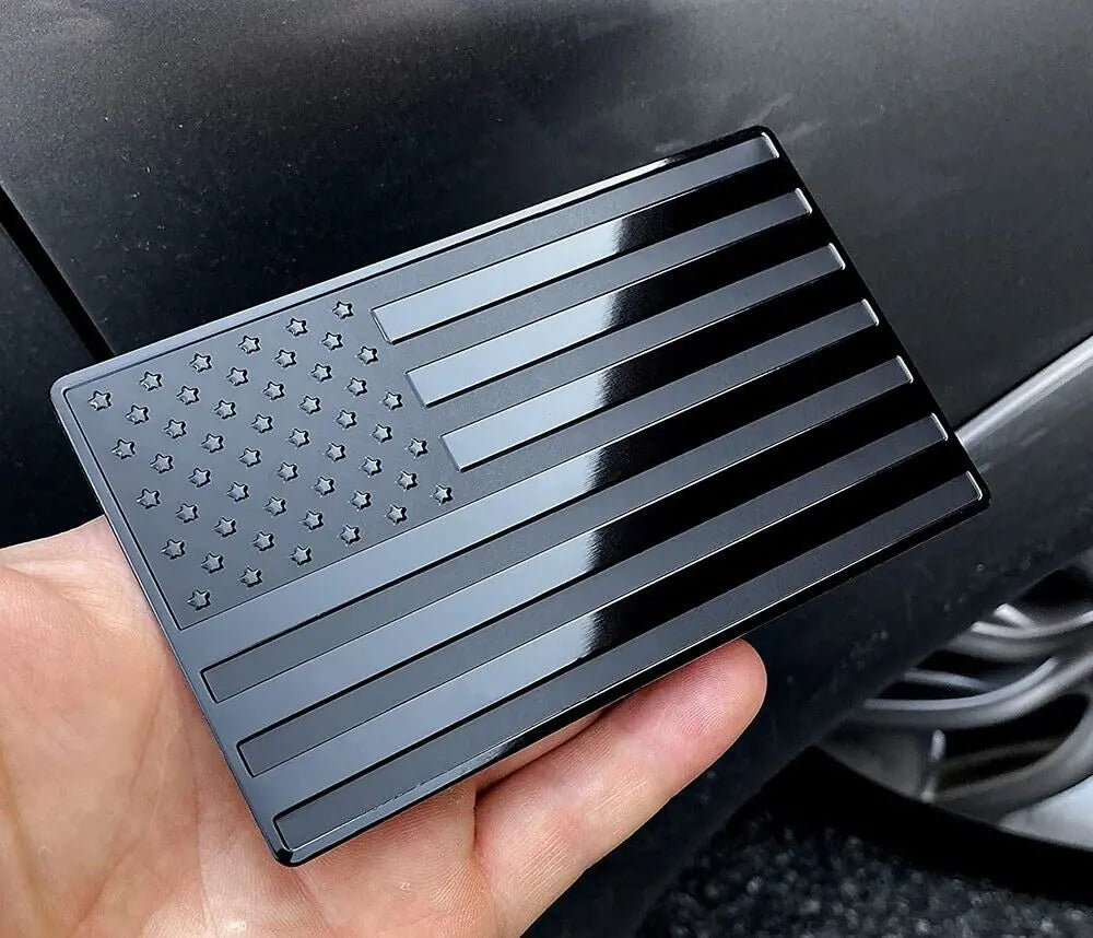 2PCS Metal USA Flag Sticker American Car Truck Decal Emblem Black by Anti Spier
