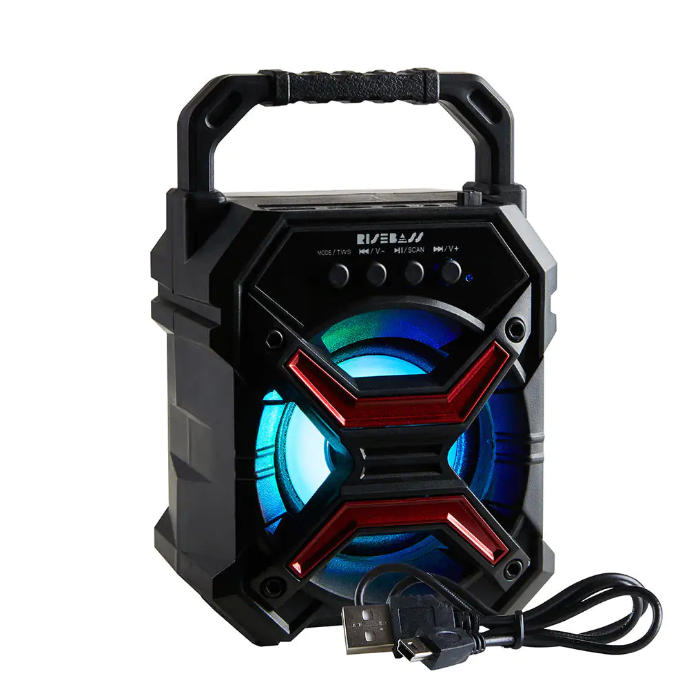 Portable Wireless Bluetooth Speaker with TWS Function - Rechargeable Bluetooth Speaker - LES flashing Lights by Anti Spier