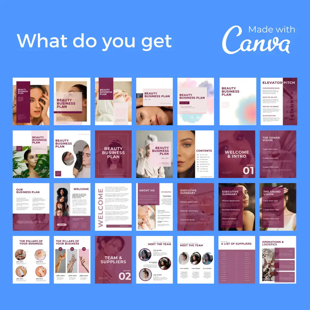 Downloadable Beauty Business Plan 100 Template by Anti Spier