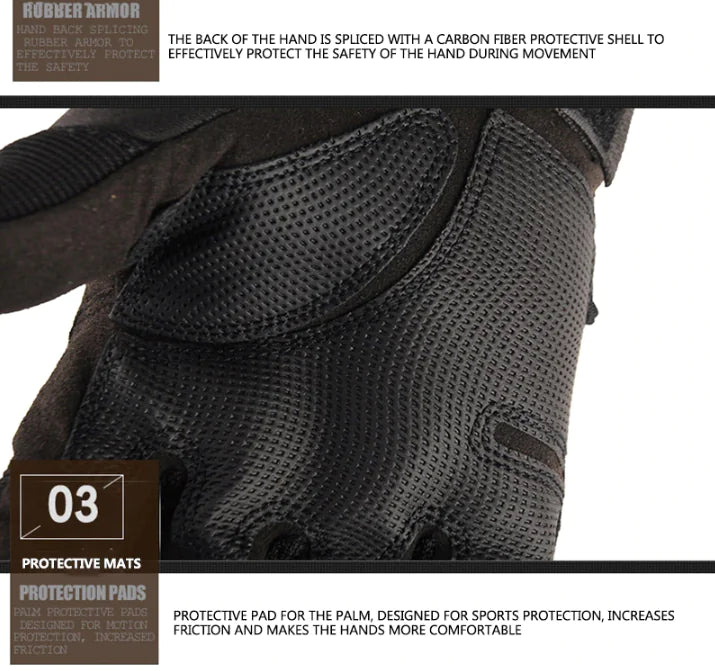 Tactical Motorcycle Motocross Full Finger Gloves Motorbike Riding Racing Mittens by Anti Spier