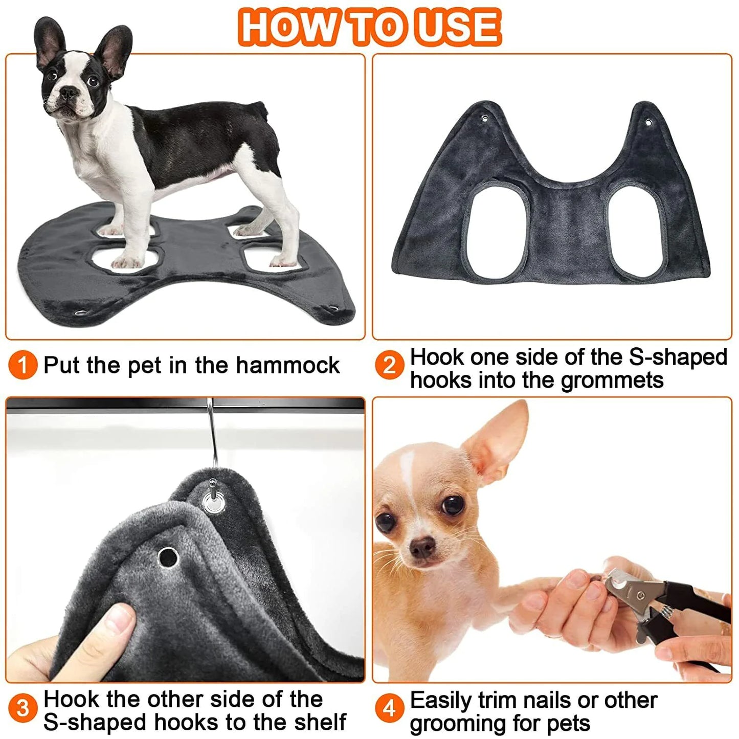 Portable Pet Dog Cat Grooming Hanging Hammock Harness Breathable Groom Helper US by Anti Spier
