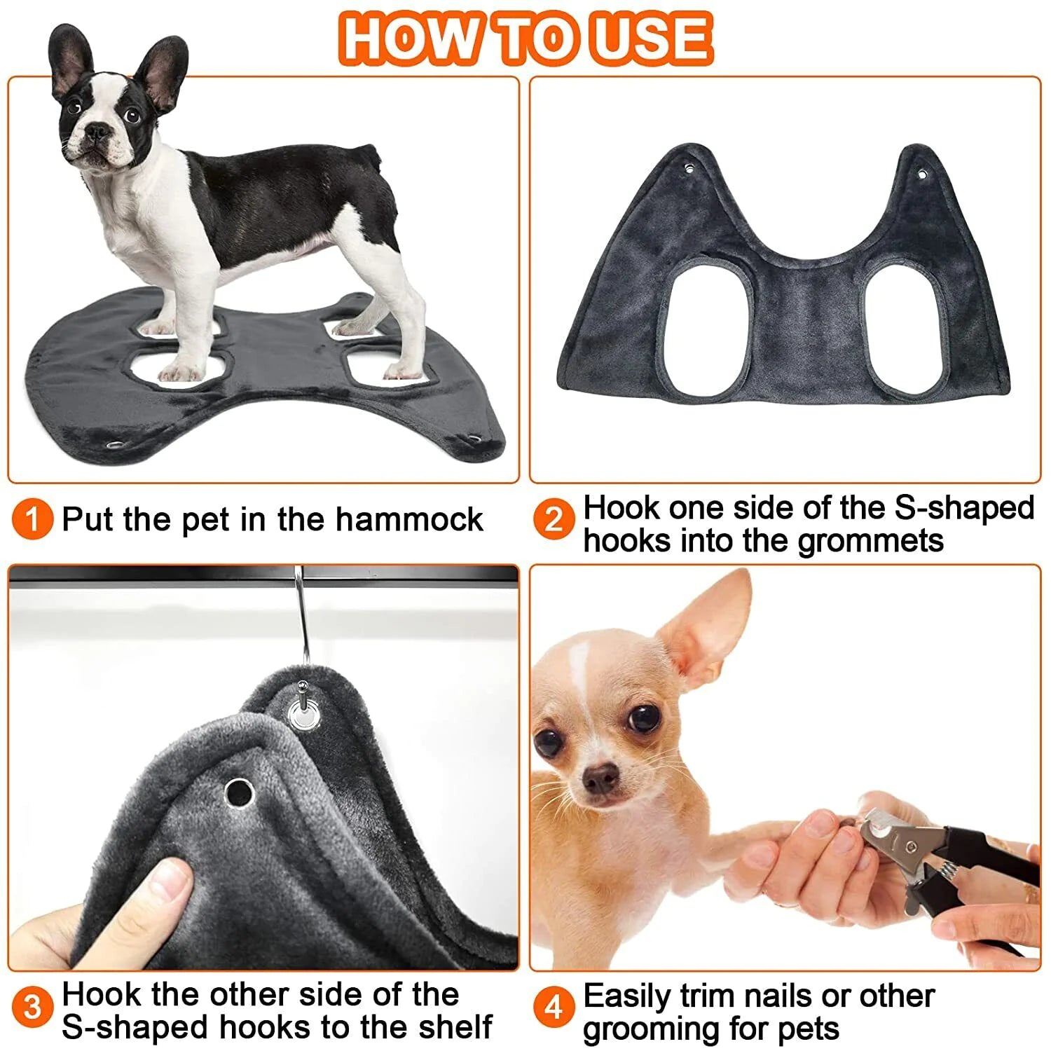 Portable Pet Dog Cat Grooming Hanging Hammock Harness Breathable Groom Helper US by Anti Spier