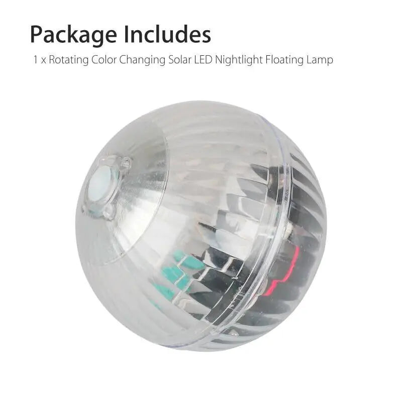 Outdoor Solar LED Floating Light Garden Pond Pool Lamp Rotating RGB Color Change by Anti Spier
