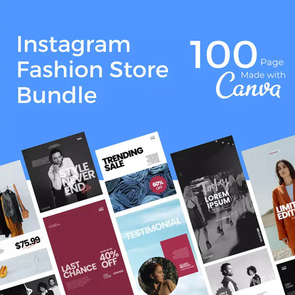 Downloadable Instagram Fashion Store 100 Pages Bundle by Anti Spier
