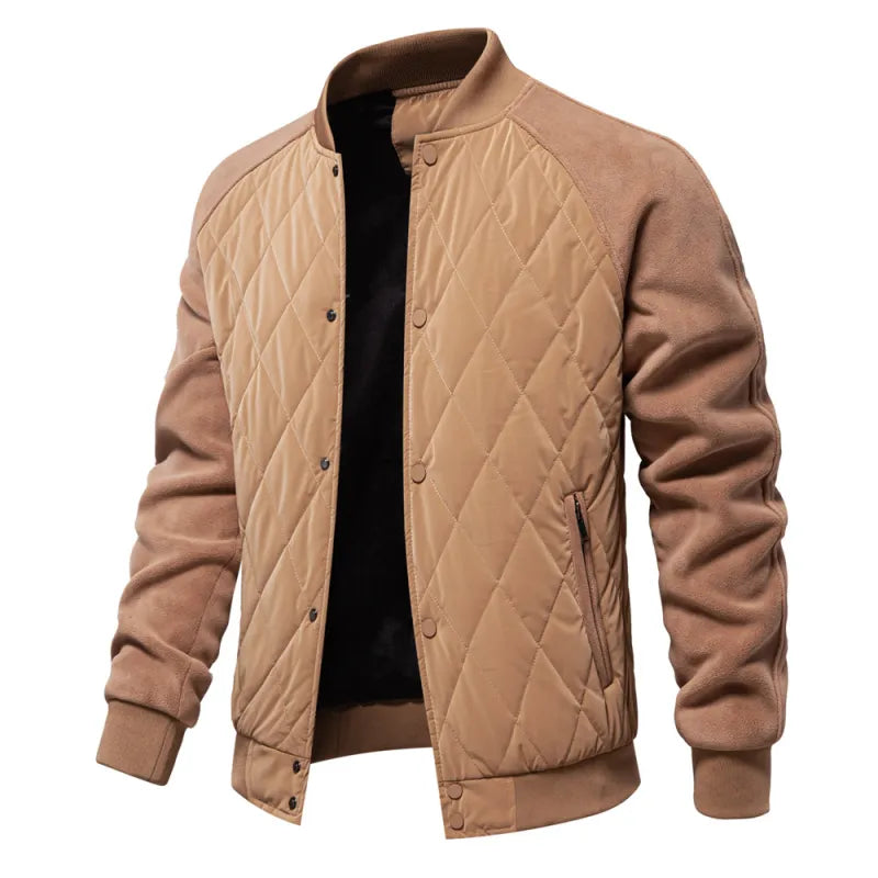 Mens Patchwork Thick Fleece Lined Jacket by Anti Spier