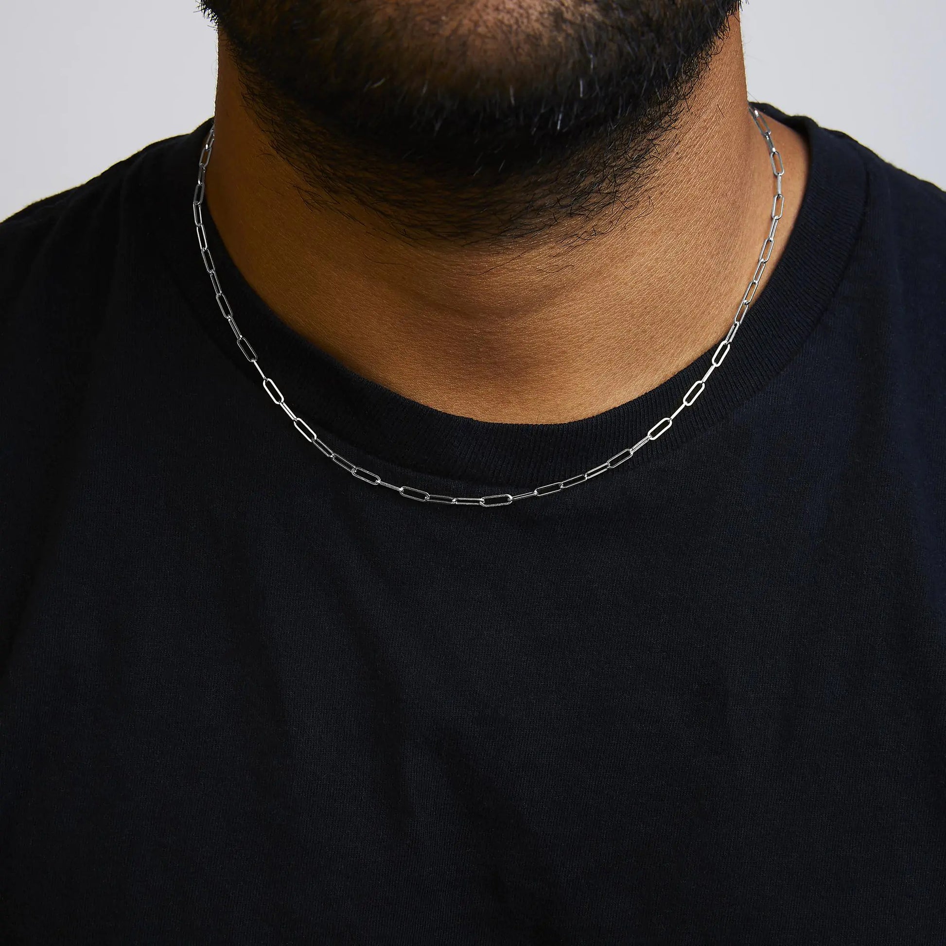 Unisex Solid 14K Gold 2.5mm Paperclip Chain Necklace by Anti Spier