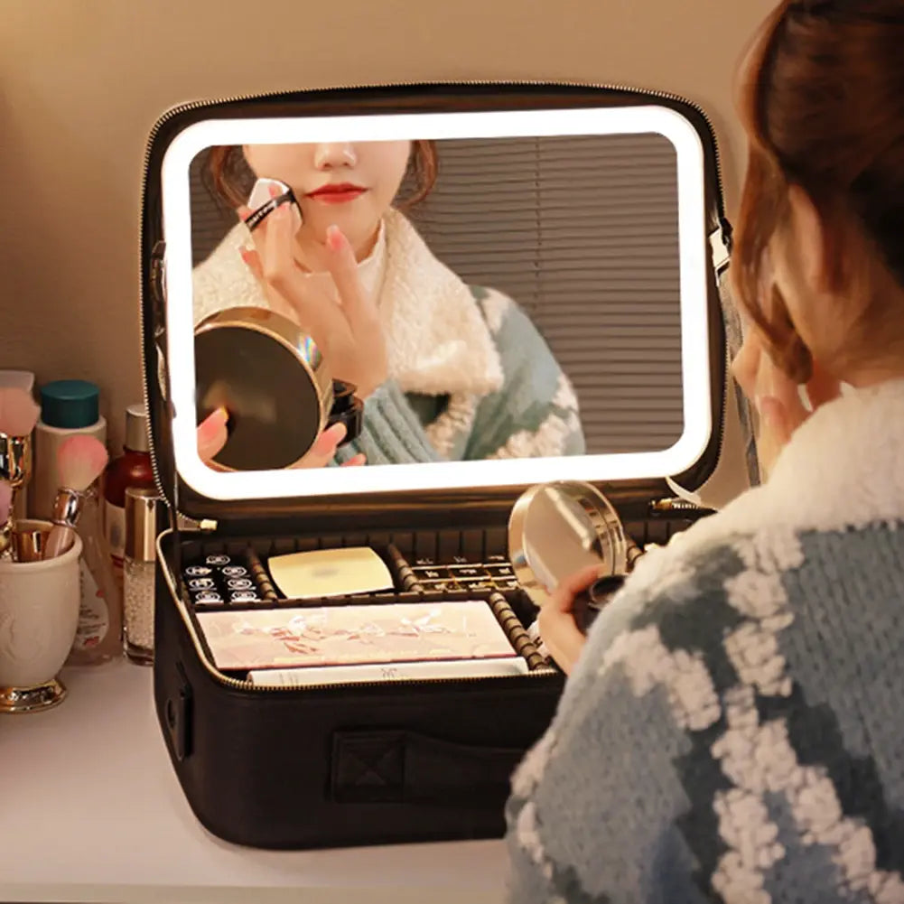 Smart LED Cosmetic Case with Mirror by Anti Spier