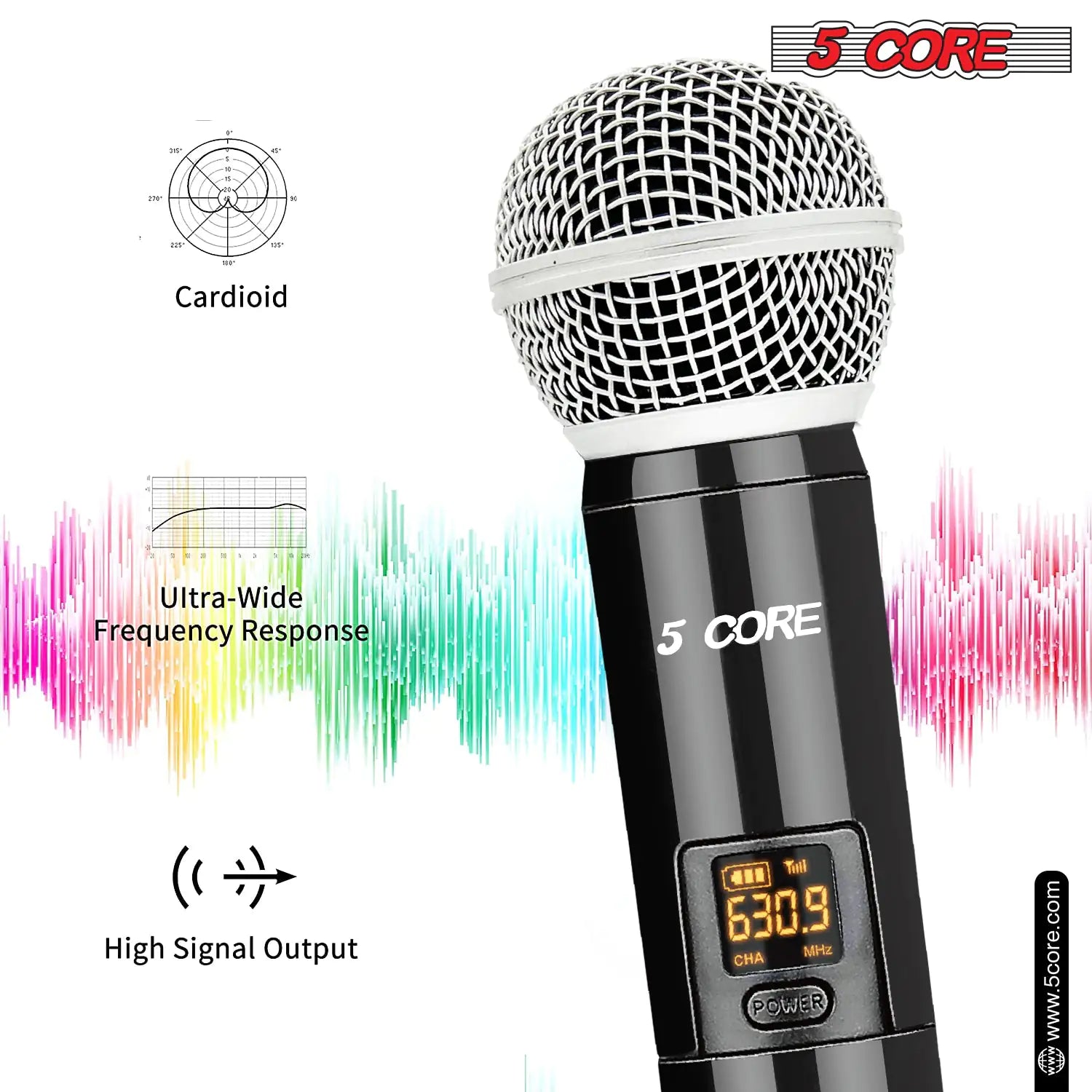 5Core Wireless Microphones VHF Microfonos Inalambricos Professional Handheld Cordless Mic by Anti Spier
