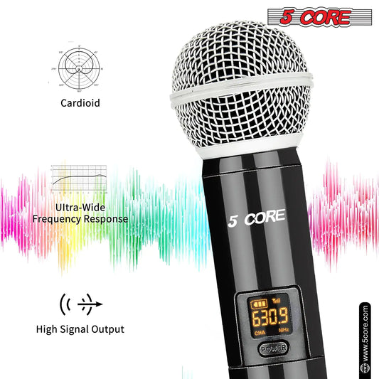 5Core Wireless Microphones VHF Microfonos Inalambricos Professional Handheld Cordless Mic by Anti Spier