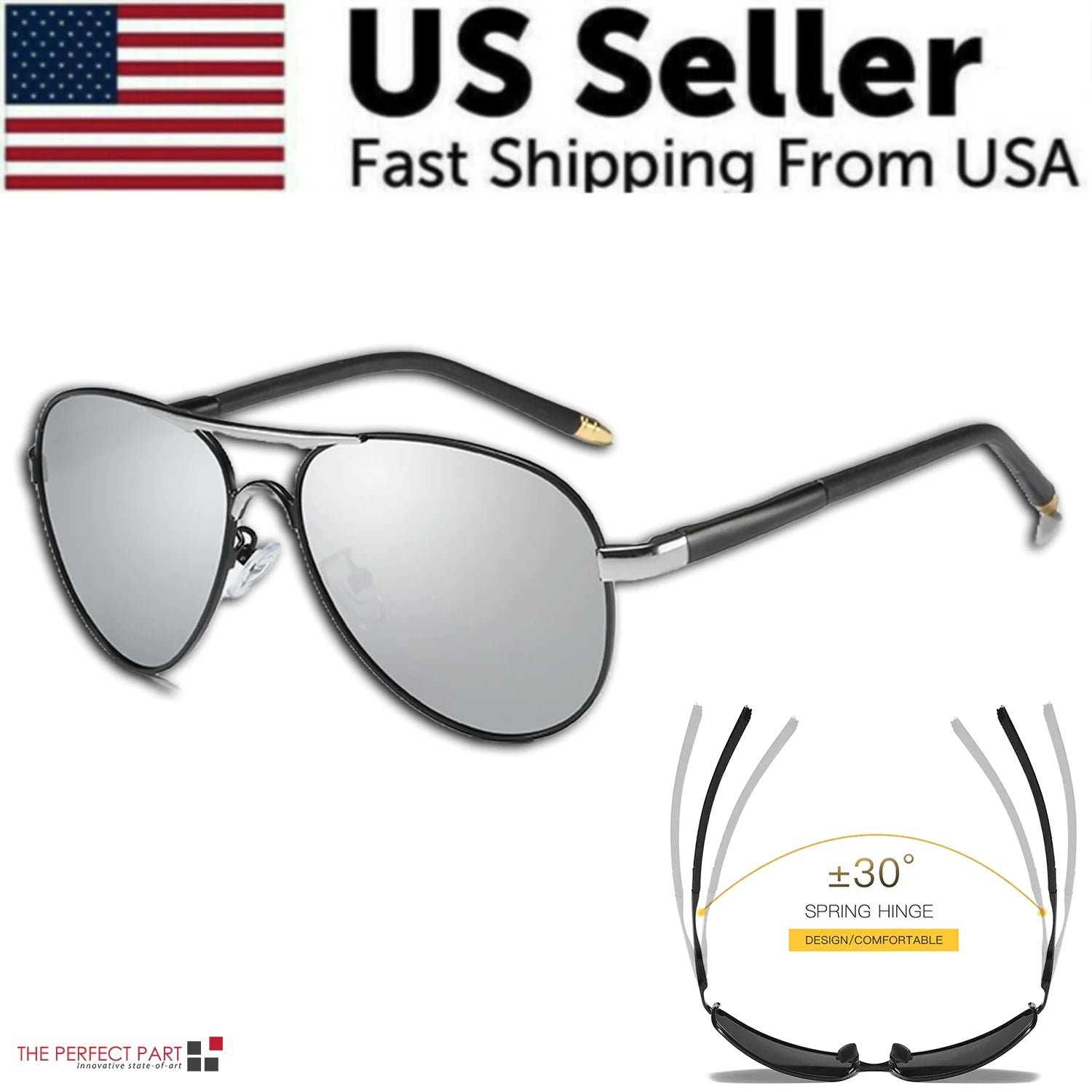 Mens Polarized Pilot Sunglasses Outdoor Driving UV400 Sun Glasses Sport Eyewear by Anti Spier
