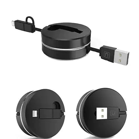 Puck N Roll Retractable Pocket Size Charging Cable For All Smart Devices by Anti Spier