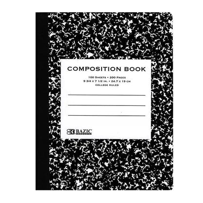 C/R 100 Ct. Black Marble Composition Book by Anti Spier