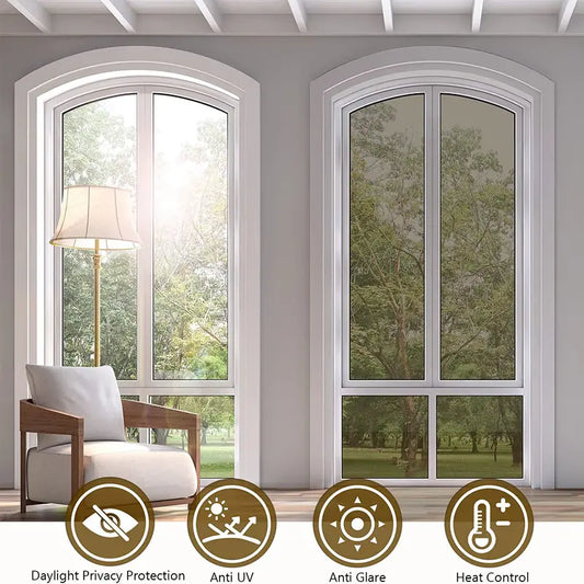 One-Way Daytime Privacy Window Film - Brown-Silvery by Anti Spier