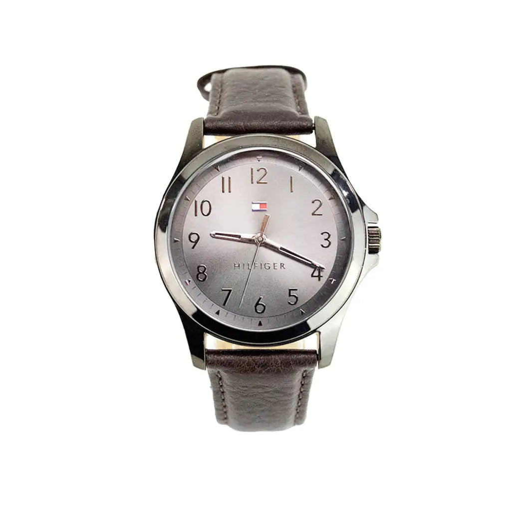 Tommy Hilfiger The Essentials Brown Strap Grey Dial Watch by Anti Spier