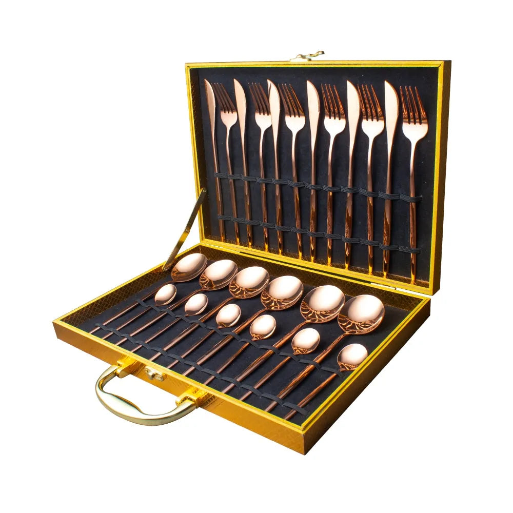 24 Pieces Luxury Cutlery Set by Anti Spier