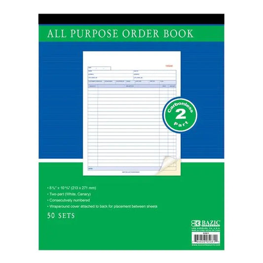 All Purpose Order Book 2-Part Carbonless 8 3/8" x 10 11/16" 50 Sets by Anti Spier