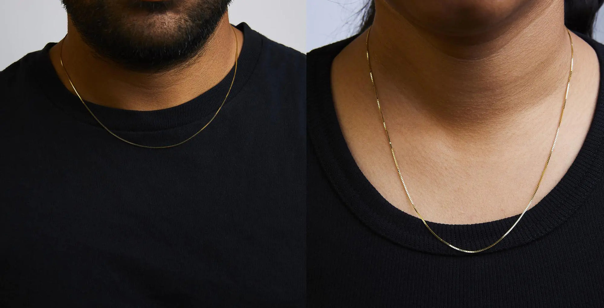 Unisex Solid 14K Gold 0.75mm Classic Box Chain Necklace by Anti Spier