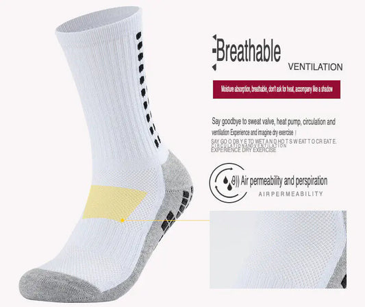 3 Pair Sport Socks Anti Slip W/ Grip Soccer Men Football Basketball Sock Premium by Anti Spier