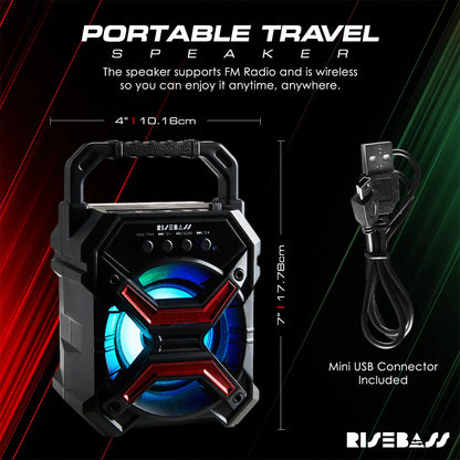 Portable Wireless Bluetooth Speaker with TWS Function - Rechargeable Bluetooth Speaker - LES flashing Lights by Anti Spier