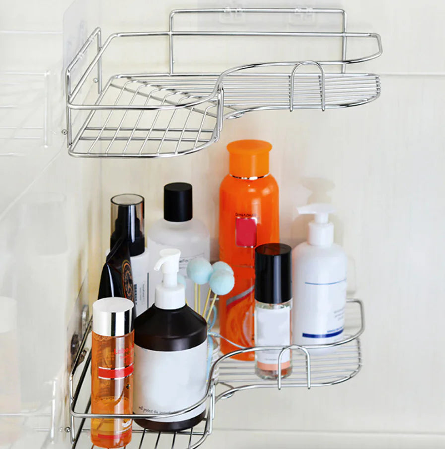 Shower Caddy Shelf Bathroom Corner Bath Storage Holder Organizer Triangular Rack by Anti Spier