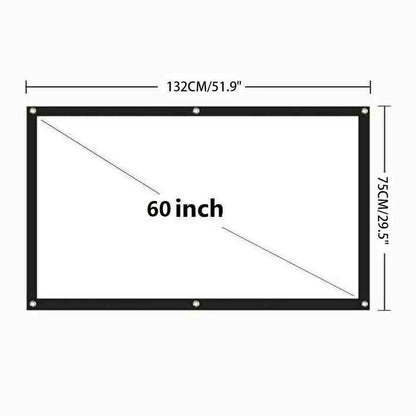 Portable Foldable Projector Screen 16:9 HD Outdoor Home Cinema Theater 3D Movie by Anti Spier