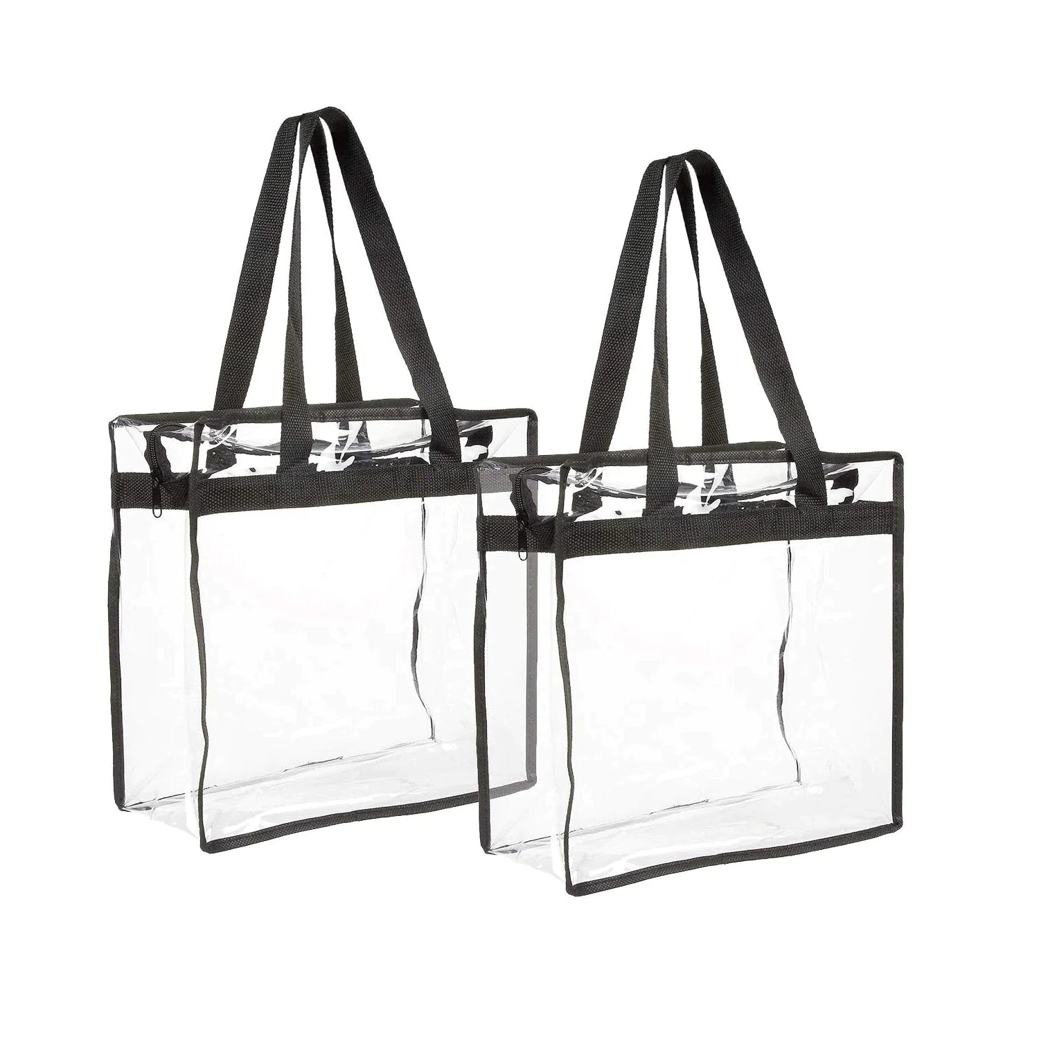 2x Clear PVC Tote Bag Women Large Transparent Handbag Zip Purse Stadium Security by Anti Spier