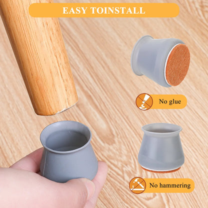 16pcs Silicone Furniture Leg Protectors: Floor Protection & Anti-slip Pads by Anti Spier