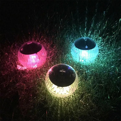 Outdoor Solar LED Floating Light Garden Pond Pool Lamp Rotating RGB Color Change by Anti Spier