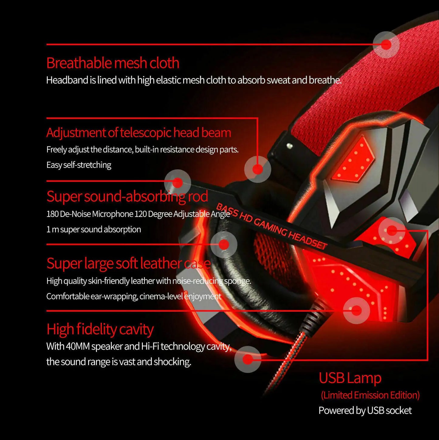 3.5mm Gaming Headset Mic LED Headphones Stereo Bass Surround For PC PS4 Xbox One by Anti Spier
