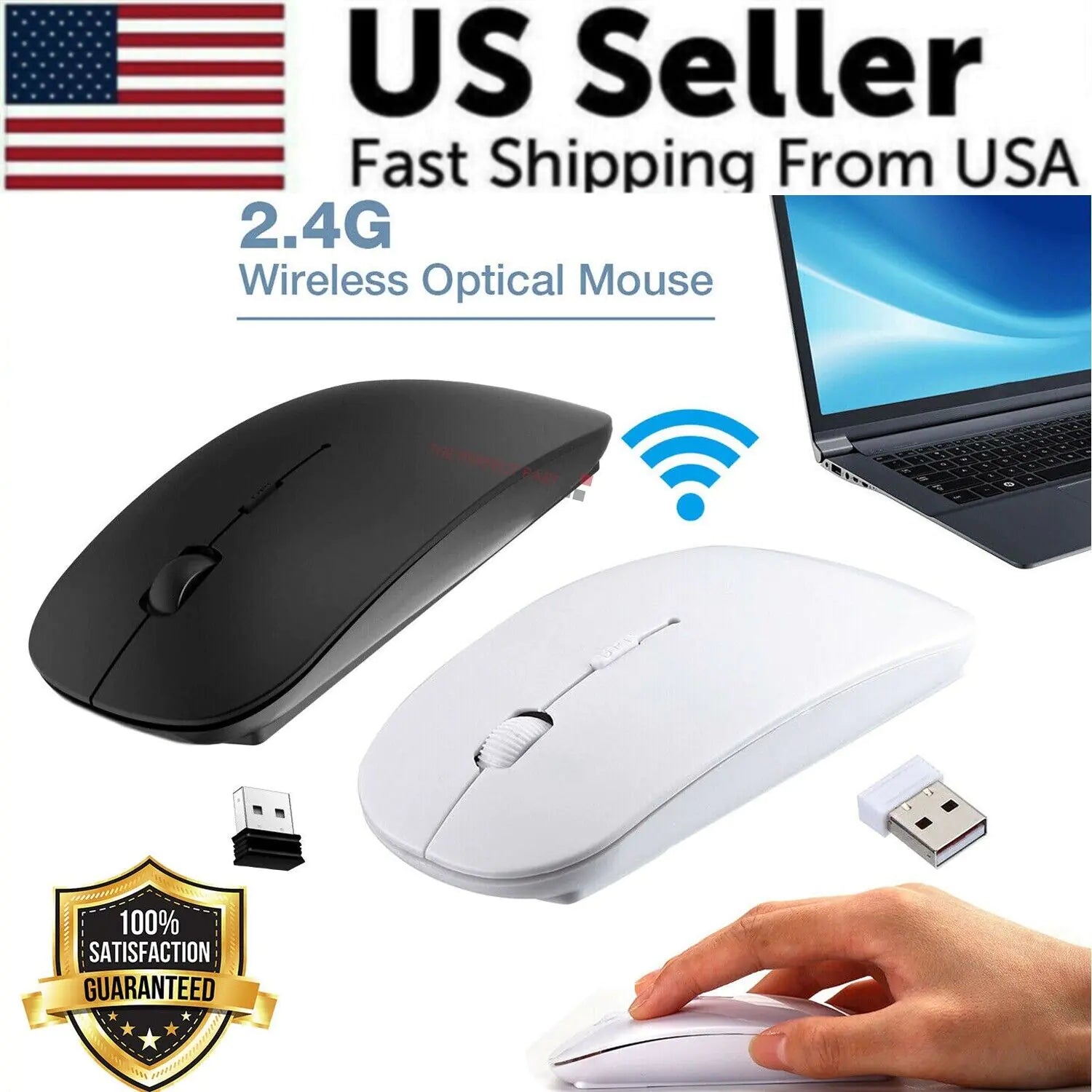 2.4GHz USB Wireless Optical Mouse Mice For Apple Mac Macbook Pro Air PC by Anti Spier