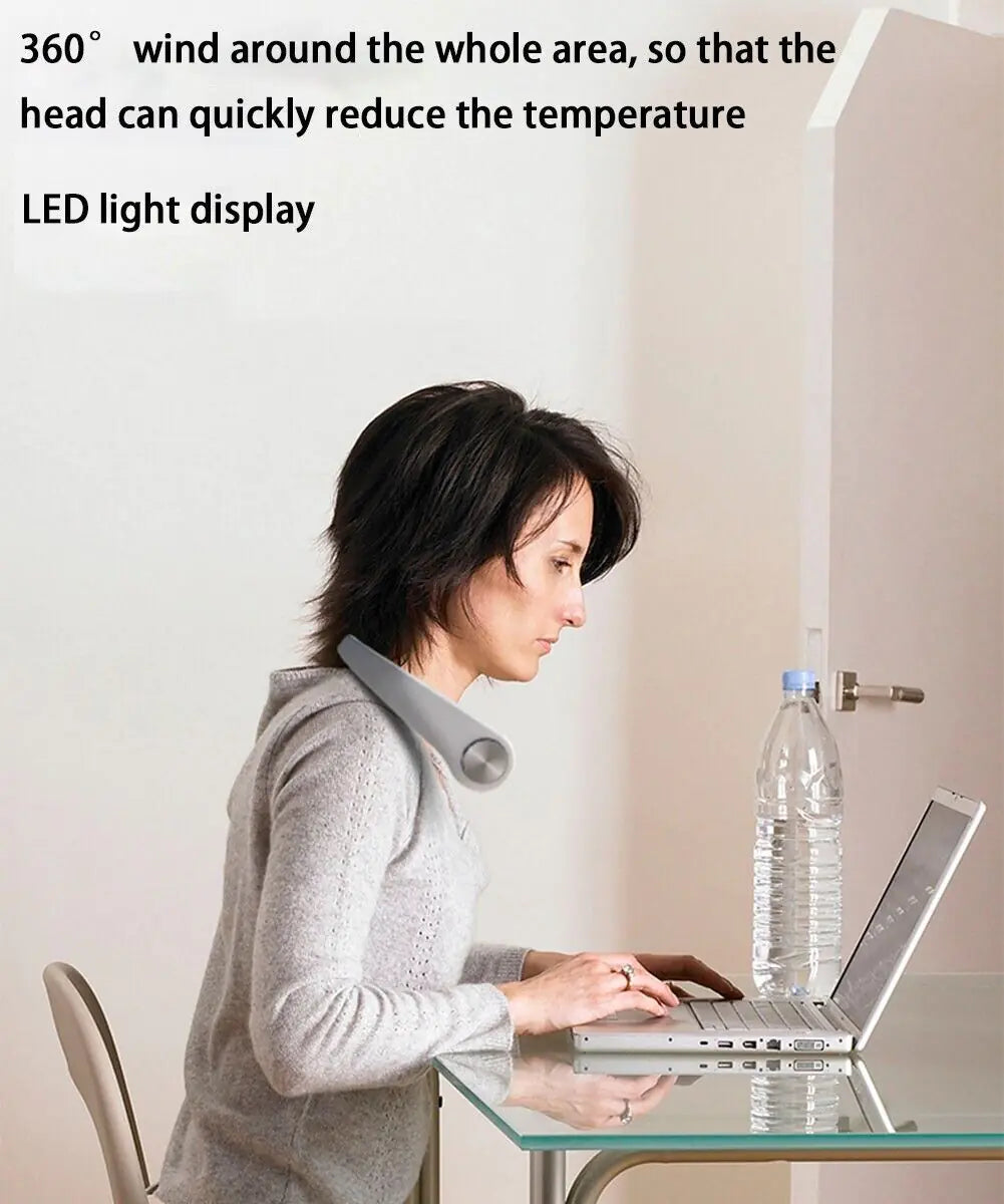 USB Portable Hanging Neck Fan Cooling Air Cooler Little Electric Air Conditioner by Anti Spier