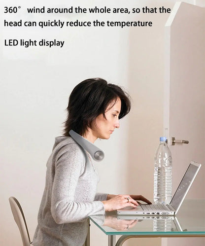 USB Portable Hanging Neck Fan Cooling Air Cooler Little Electric Air Conditioner by Anti Spier