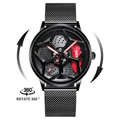 Car Wheel Hub Quartz Watch - Military Sport Design by Anti Spier