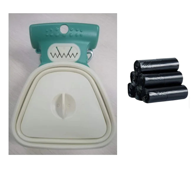 Pet Dog Poop Bag Dispenser with Foldable Poop Scoop by Anti Spier
