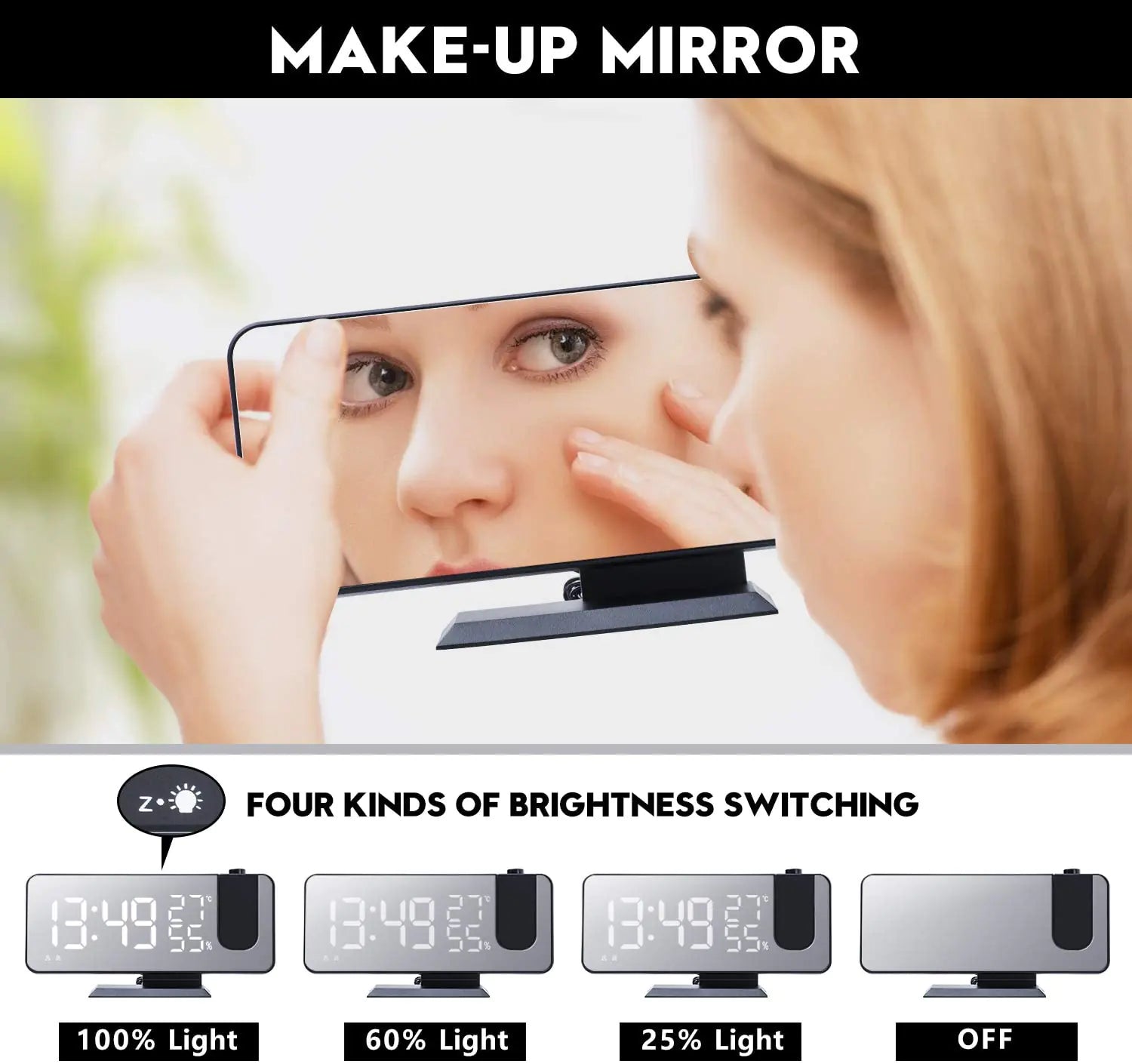 LED Projection Digital Alarm Clock Phone Charger by Anti Spier
