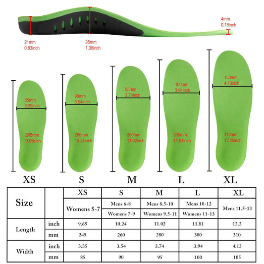 Orthotic Shoe Insoles Inserts Flat Feet High Arch Support For Plantar Fasciitis by Anti Spier