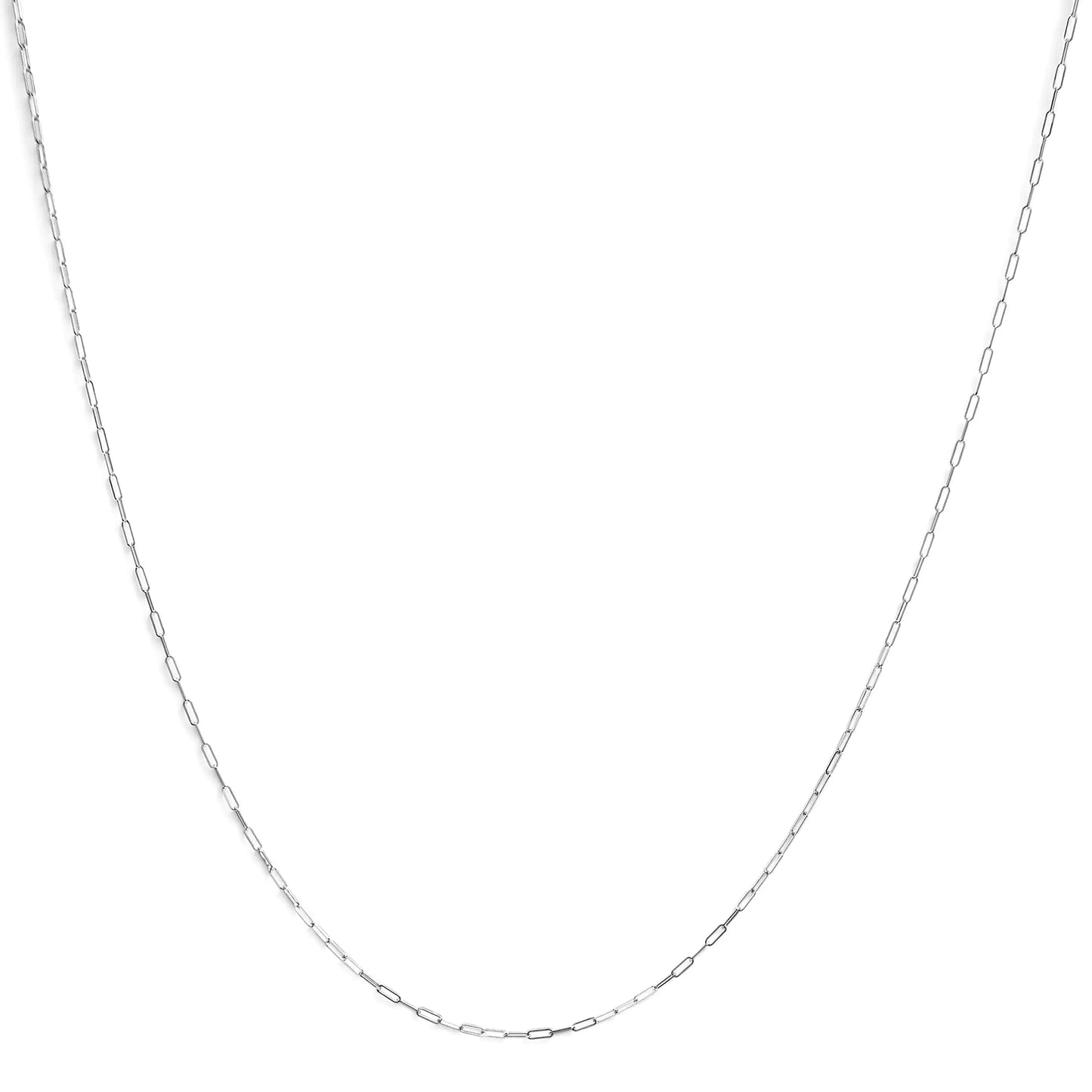 Unisex Solid 14K Gold 1.5mm Paperclip Chain Necklace - Choice of Length and Metal Color by Anti Spier