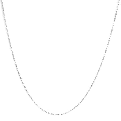 Unisex Solid 14K Gold 1.5mm Paperclip Chain Necklace - Choice of Length and Metal Color by Anti Spier